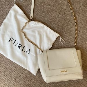 Original Furla white crossbody bag